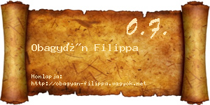 Obagyán Filippa névjegykártya
